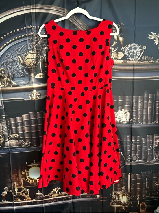 Grace Karin Dresses & Skirts - Grace Karin Red Midi Dress with Black Polka Dots